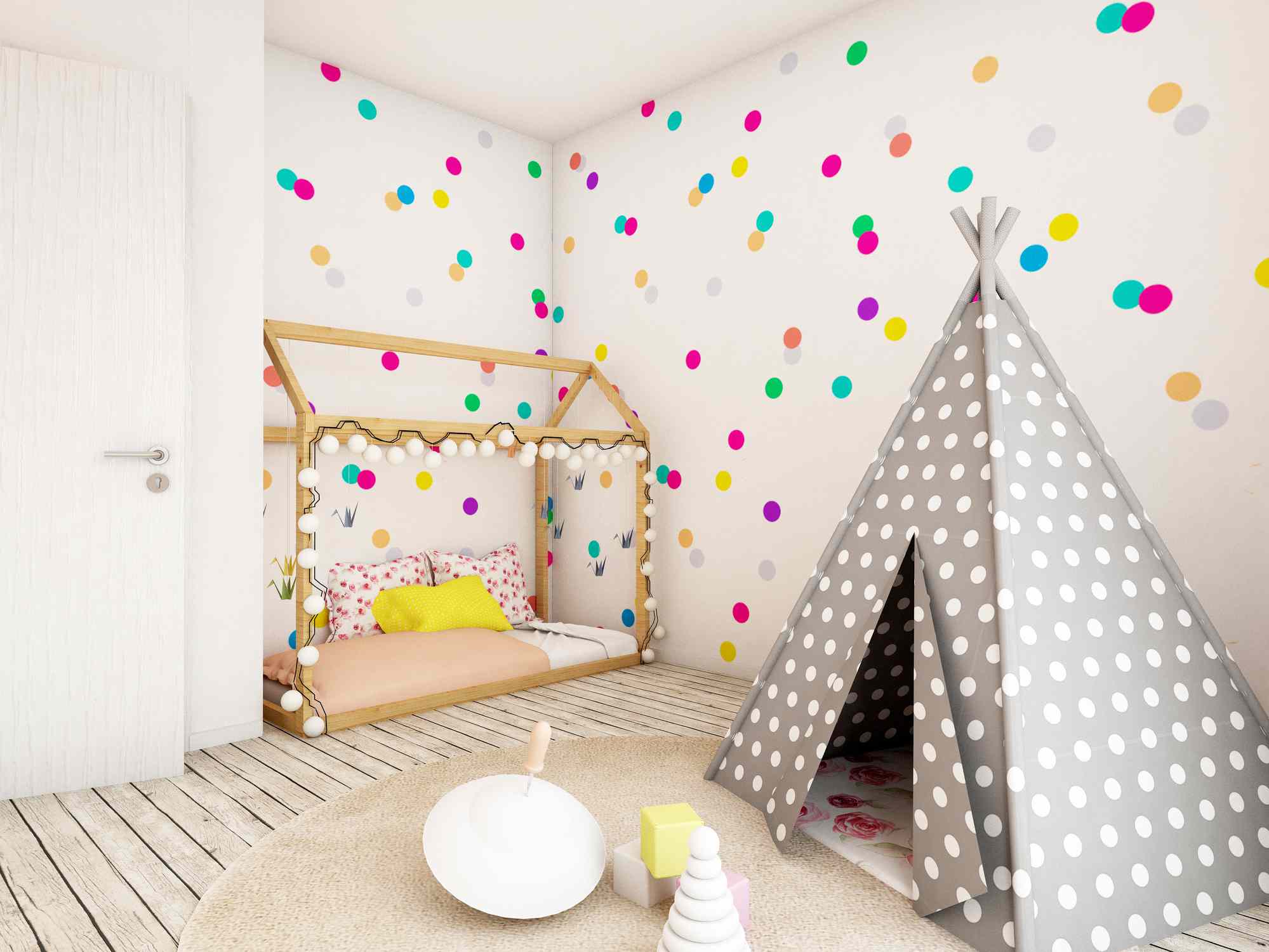  با نقاط پولکا ، اتاق های بچه ها را شاد ایجاد کنید