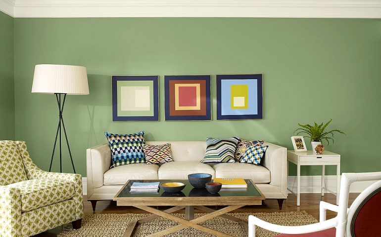 ایده های داشتن اتاق نشیمن سبز رنگ