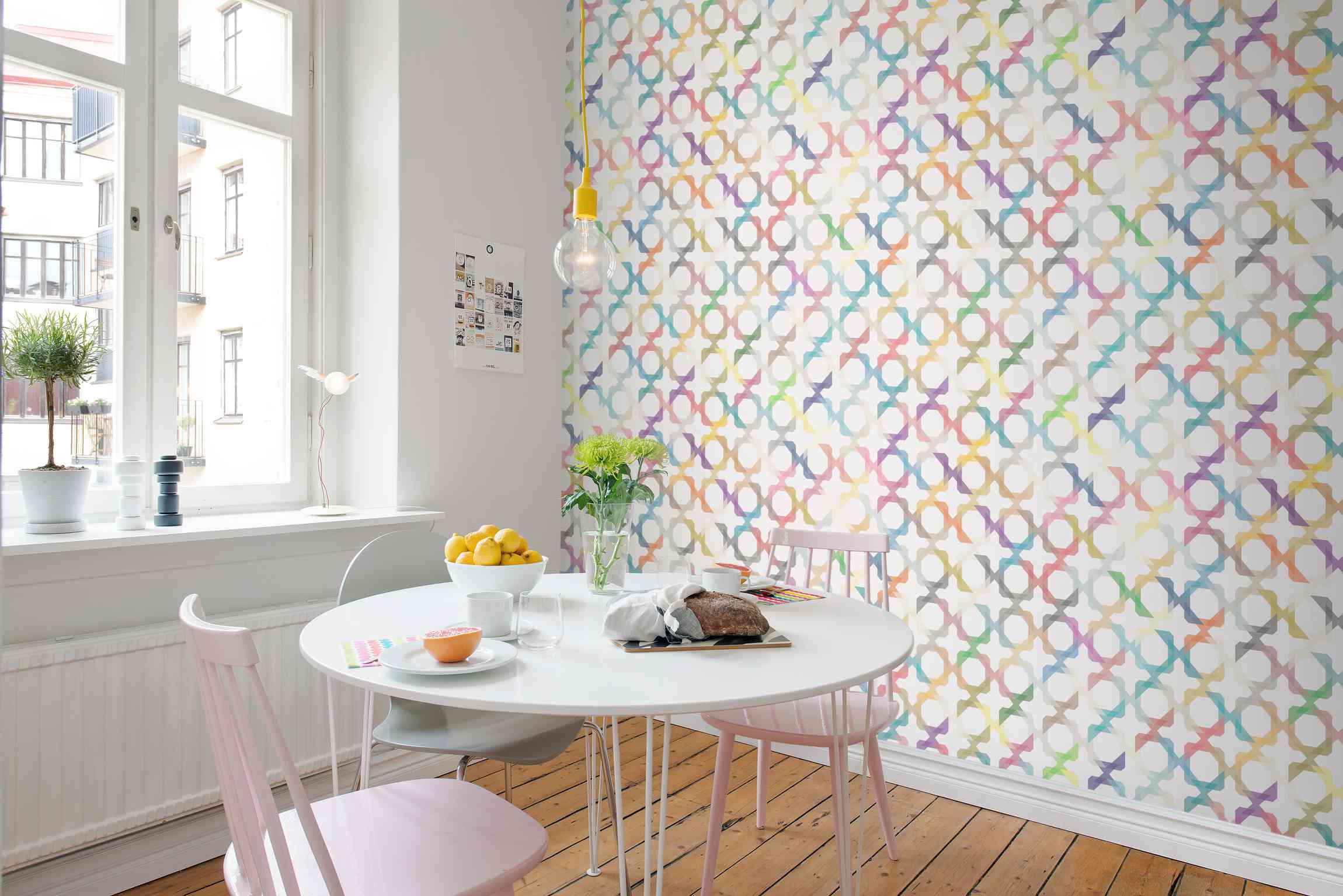 کاغذ دیواری با الگوهای هندسی